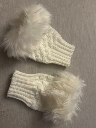 Guantes de lana con pelo para niña/mujer