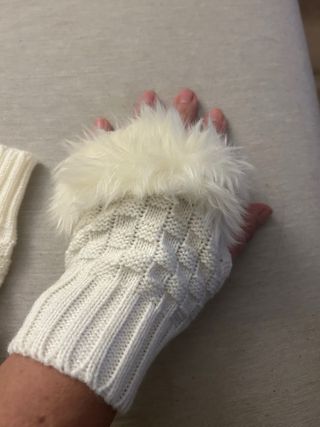 Guantes de lana con pelo para niña/mujer