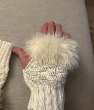 Guantes de lana con pelo para niña/mujer