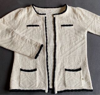 Cardigan Amichi Beige Fibras Doradas