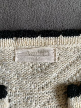 Cardigan Amichi Beige Fibras Doradas