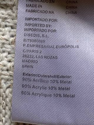 Cardigan Amichi Beige Fibras Doradas