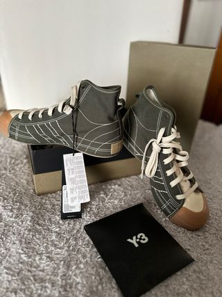 Zapatillas Adidas Y-3 Nizza Hi Beige/Verde Oliva.