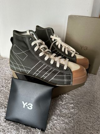 Zapatillas Adidas Y-3 Nizza Hi Beige/Verde Oliva.