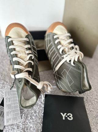 Zapatillas Adidas Y-3 Nizza Hi Beige/Verde Oliva.