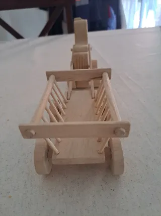 Caballo y Carreta de Madera Juguete
