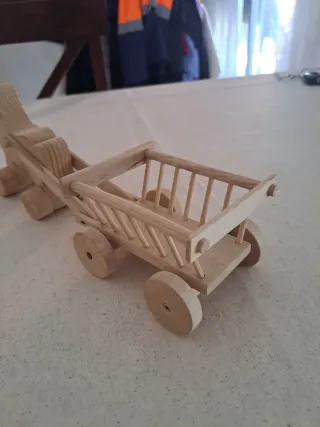 Caballo y Carreta de Madera Juguete