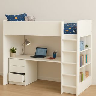 Beliche com secretária e armário por baixo!