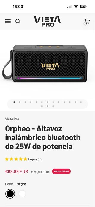 Altavoz Bluetooth Vieta Pro Orpheo 25W