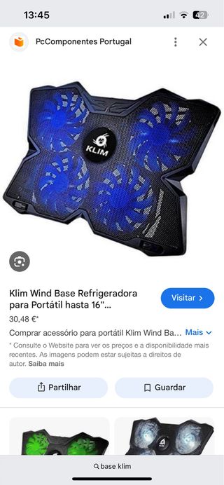 Base Refrigeradora Klim Wind para Portátil