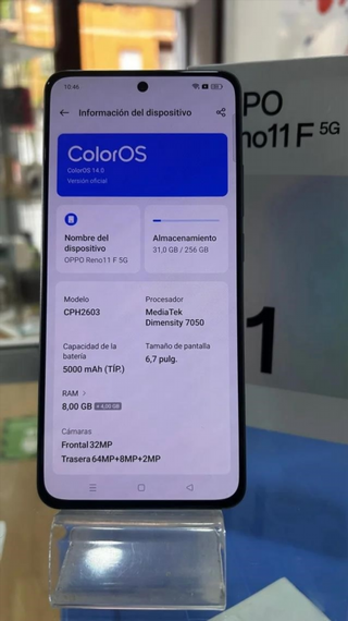 Oppo Reno11 F 5G 256GB Verde Noche 8GB RAM