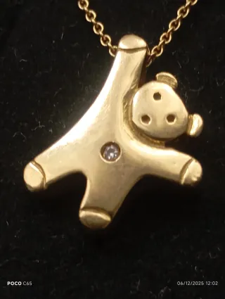 Colgante Oso Oro y Brillante