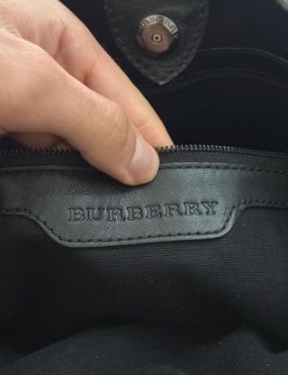 Burberry Black Smoke Check PVC and Leather