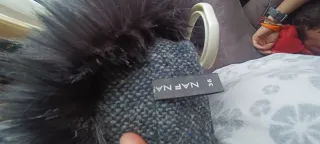 Abrigo Naf Naf  con cuello de pelo