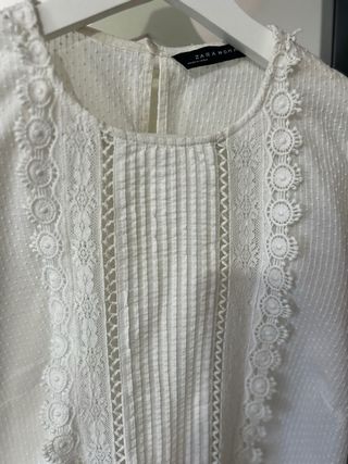 Camisa Zara plumeti blanca