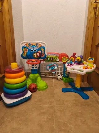 Pack Juguetes Bebé: Porteria, Baloncesto,Piano,aro