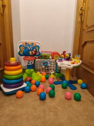 Pack Juguetes Bebé: Porteria, Baloncesto,Piano,aro
