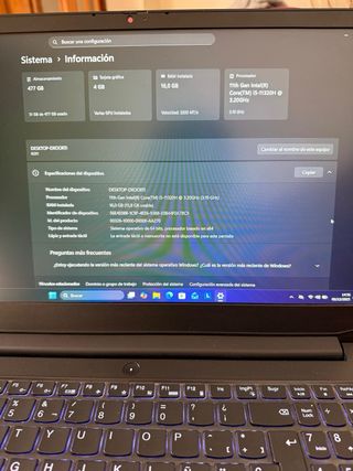 Portátil Lenovo IdeaPad Gaming 3 recién formateado
