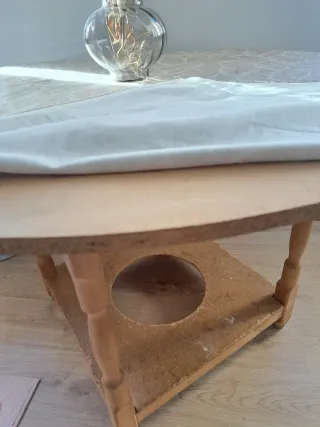 Mesa redonda madera usada 110x75cm