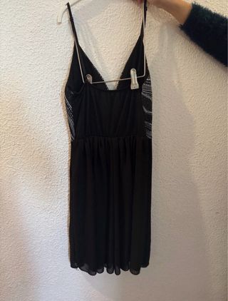 Vestido negro tirantes con brillo