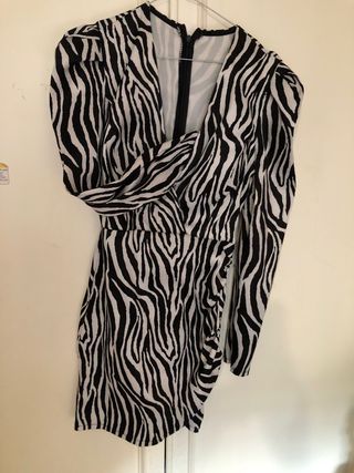 Vestido estampado cebra manga larga