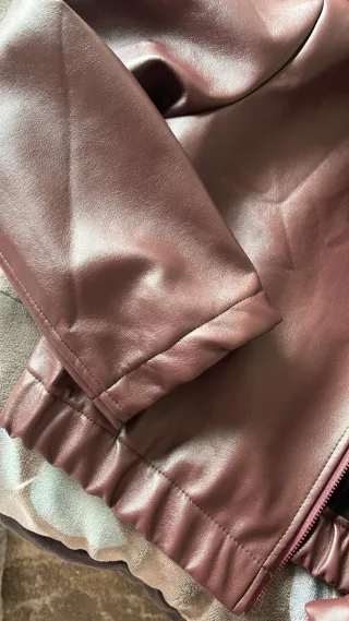 Chaqueta de cuero burdeos