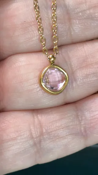 Conjunto Collar y Pendientes Acero chapado cristal