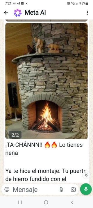 Puerta chimenea forja de hierro,con papel hinofugo