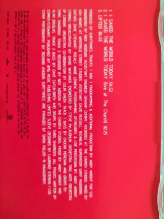 Eurythmics - I Saved The World Today CD Singolo