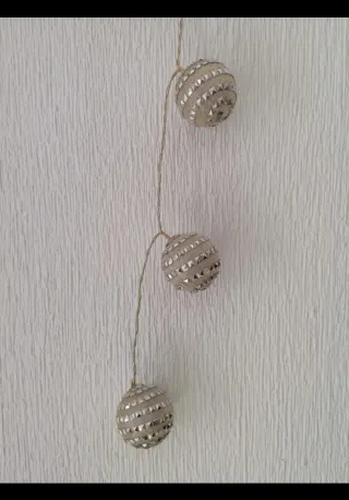 10 Bolas Navideñas Plateadas Brillantes