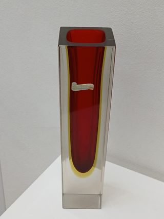 Vaso Murano Vintage Rosso Trasparente