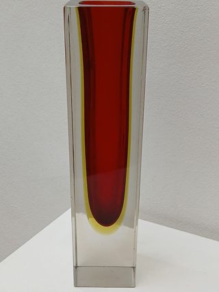 Vaso Murano Vintage Rosso Trasparente