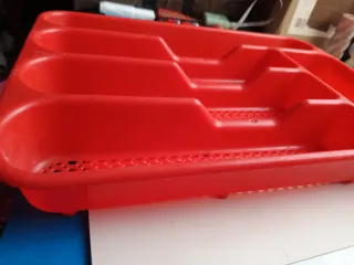 Organizador de cubiertos rojo