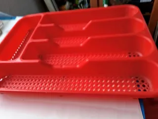 Organizador de cubiertos rojo