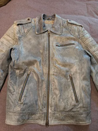 Cazadora Piel BlackDust Talla S Gris