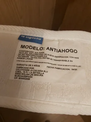 Colchón de Cuna 117 largo x 57 ancho. La Cigüeña