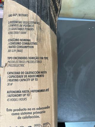 Estufa de gas butano Mercator