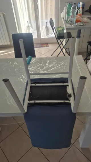 Set 4 Sedie Mondo Convenienza Tessuto/Metallo