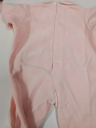 Tutina neonata in ciniglia rosa con pizzo