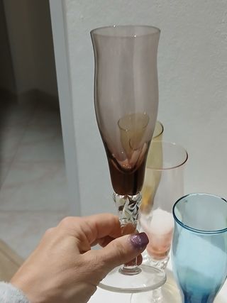 Set 5 Bicchierini Vintage Vetro Multicolore