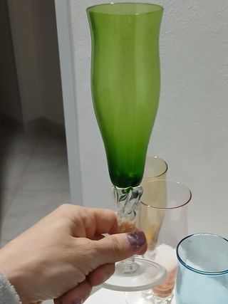 Set 5 Bicchierini Vintage Vetro Multicolore