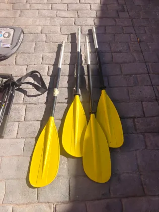 4 Remos Palas Canoa Kayak Amarillas