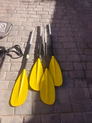 4 Remos Palas Canoa Kayak Amarillas