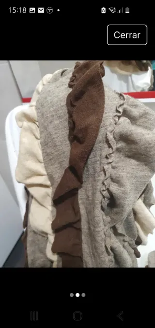 Bufanda tres tonos beige, marrón.