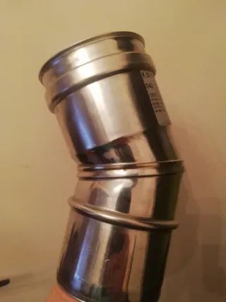 Codo Acero Estufa Pellets