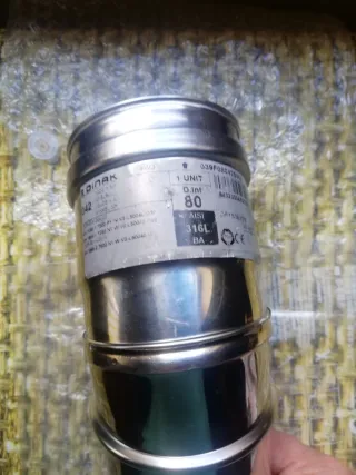 Codo Acero Estufa Pellets