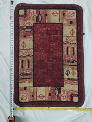 Alfombra Felpudo Beige y Roja