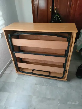 Mueble cama plegable madera