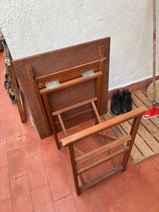 Mesa plegable madera maciza