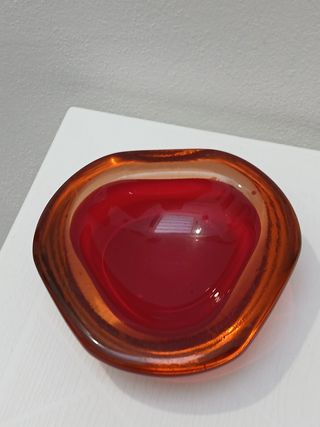 Posacenere vintage Murano rosso/ambra